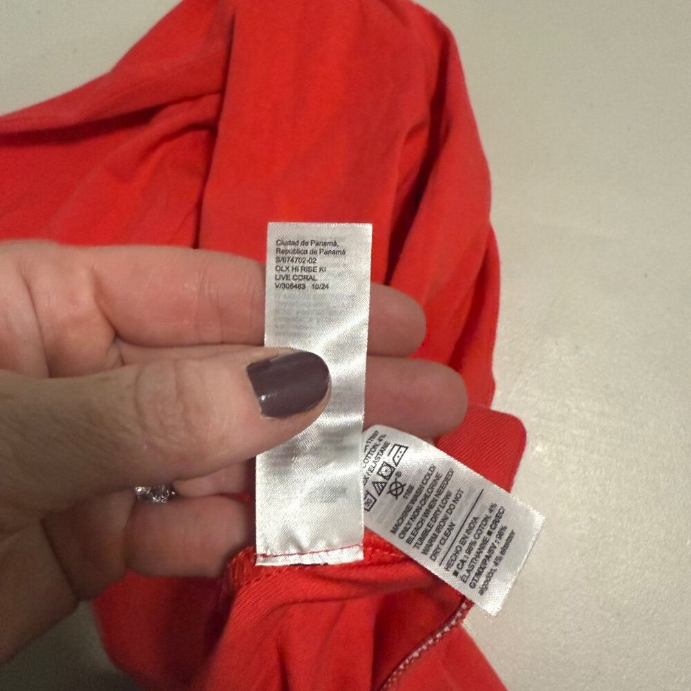 Old Navy OLX Hi Rise Live Coral Pull On Leggings Pants V305483 Womens Medium NEW - Picture 5 of 9